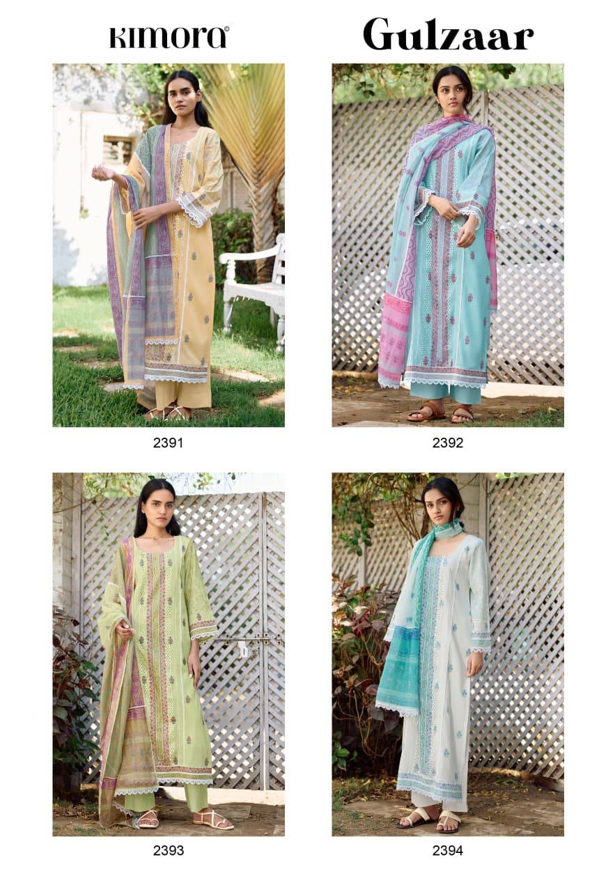 Gulzaar BY Kimora Fashion 2391 To 2394 Series Beautiful Fancy Stylish Colourful casual wear pure cotton lawn Dresses At Wholesale Price